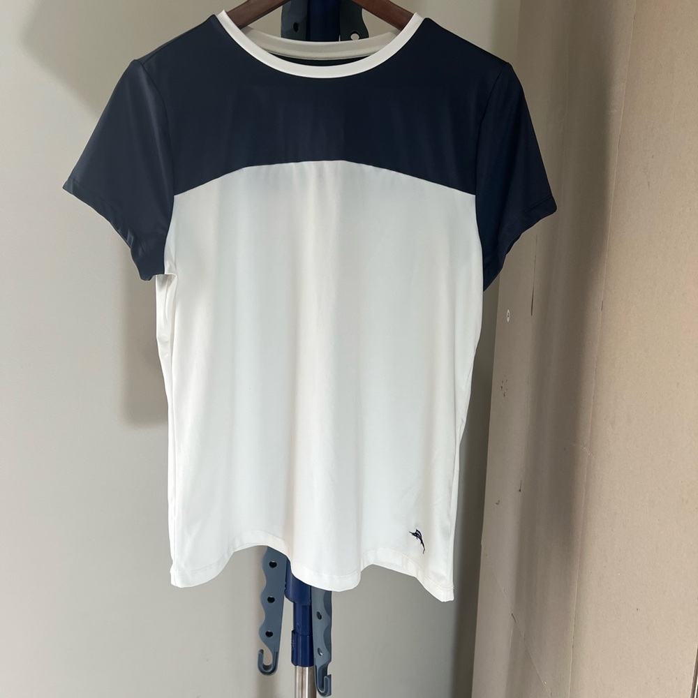 Tommy Bahama Black and White Golf Short Sleeve Tee